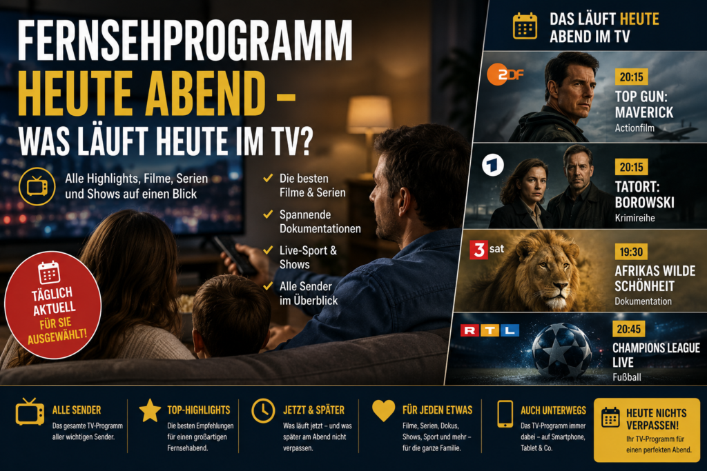 Fernsehprogramm heute Abend – Was läuft heute im TV? fernsehprogramm heute abend
